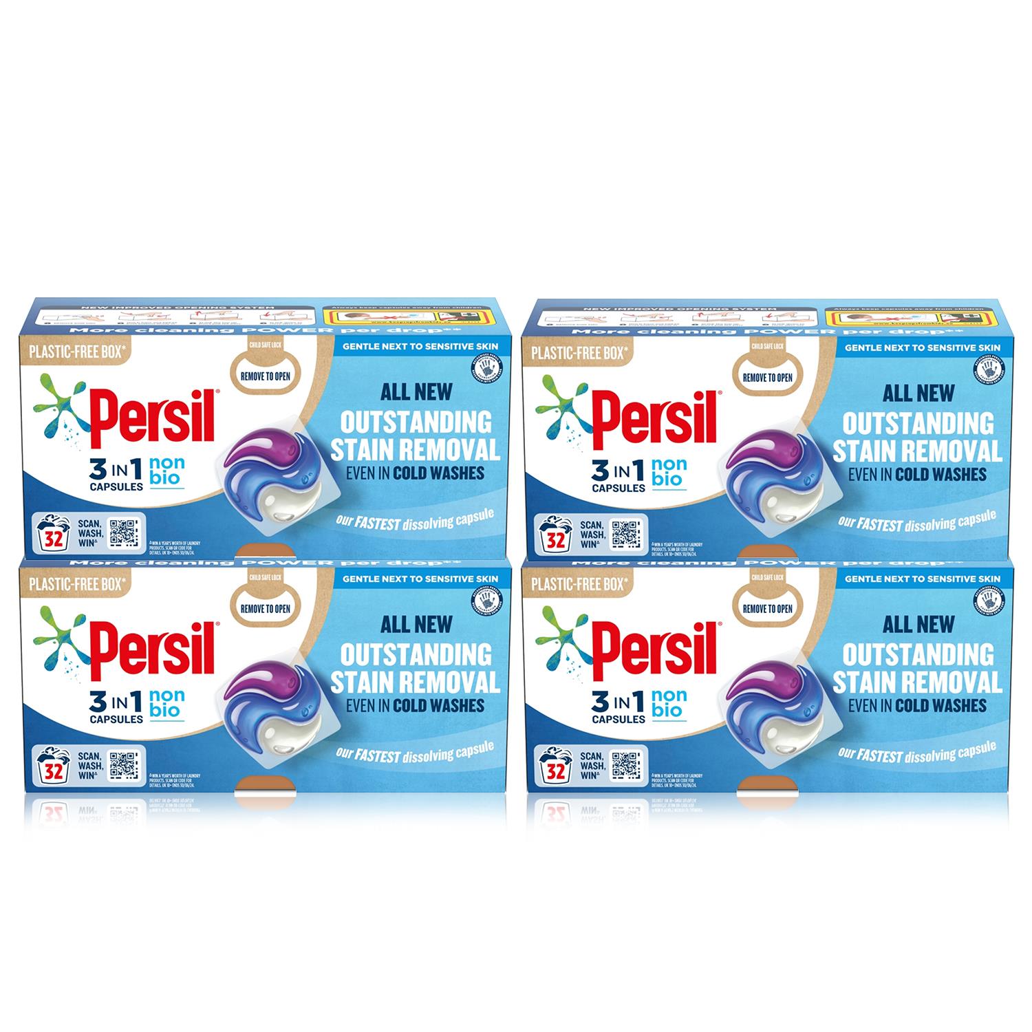 3-in-1 Washing Capsules Gentle Next To Sensitive Skin, 32 Washes, 4pk | Set-of-4