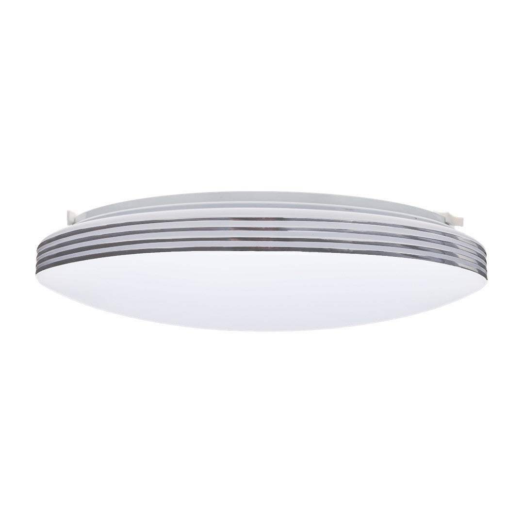 Ceiling Lamp Siena Stylish White And Chrome Circular Design Dimmable Including Remote Control | 35cm | White
