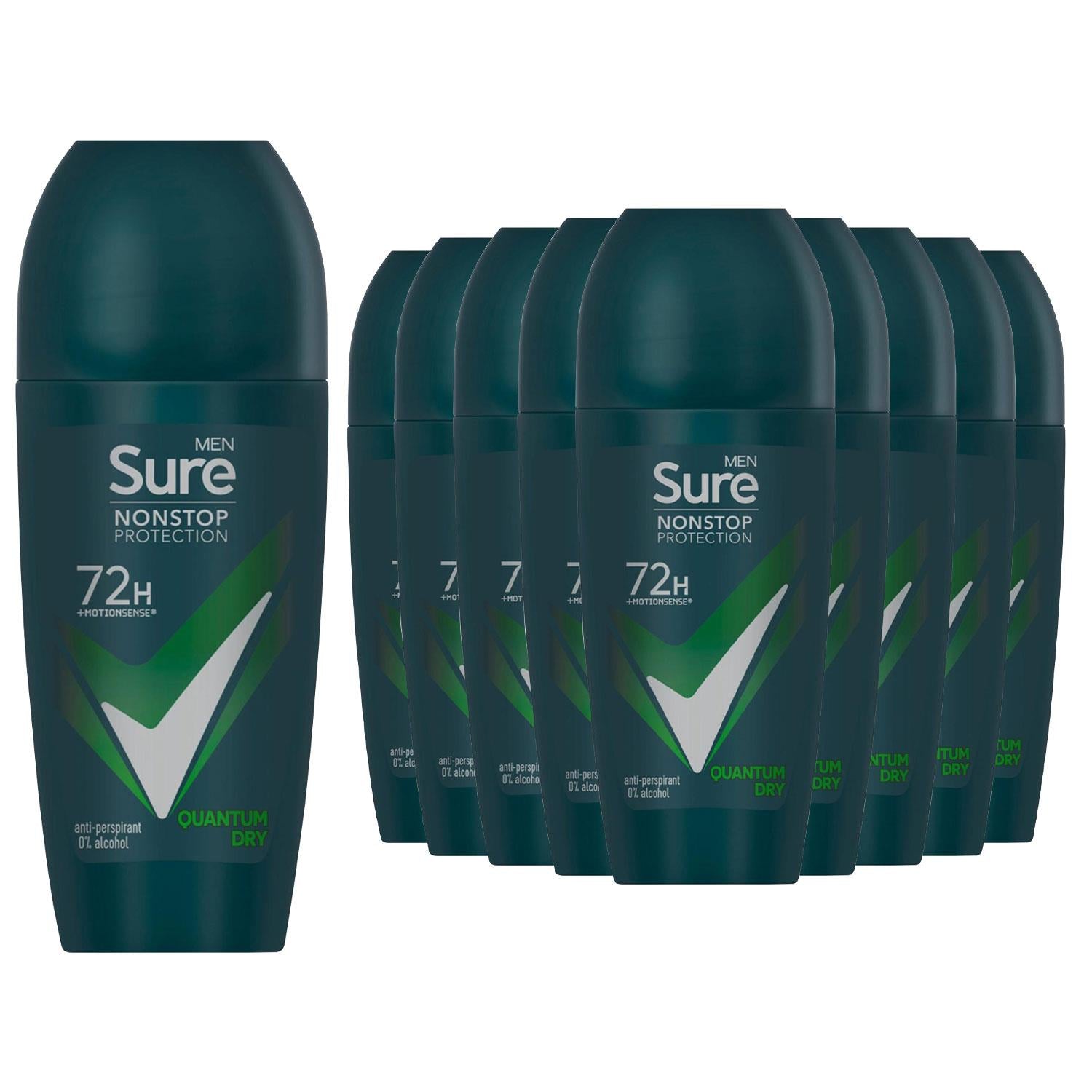 Men Antiperspirant Deo Roll On 72h Nonstop Protection Quantum Dry 50ml,12pk | One Size