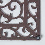 HOMESCAPES Cast Iron Door Mat Brown Rectangular Parisian Design