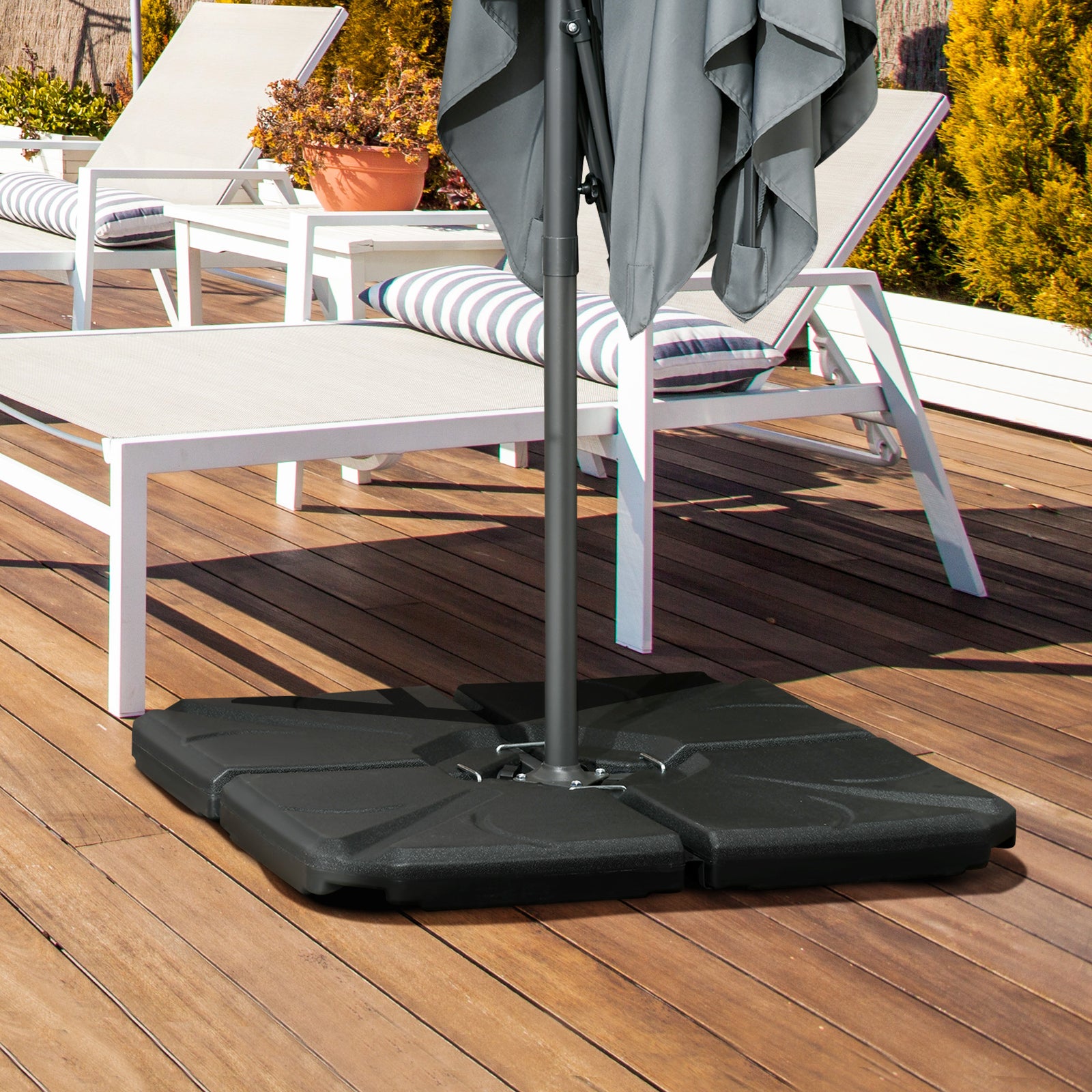 Outsunny Extending Garden Table for 4-8, Aluminium Outdoor Table, Dark Grey