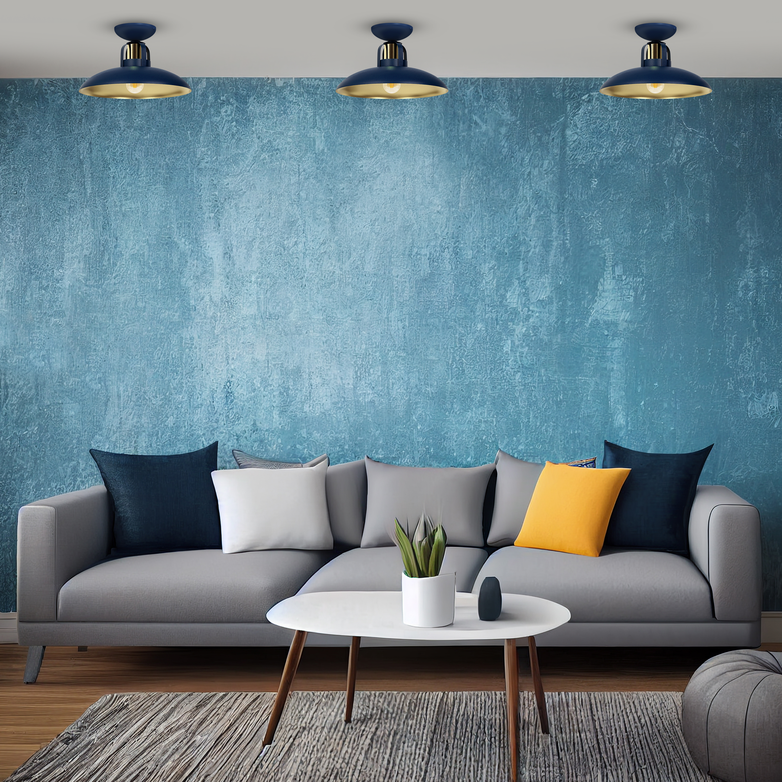 Ceiling Lamp Felix 1xe27 | Navy Blue