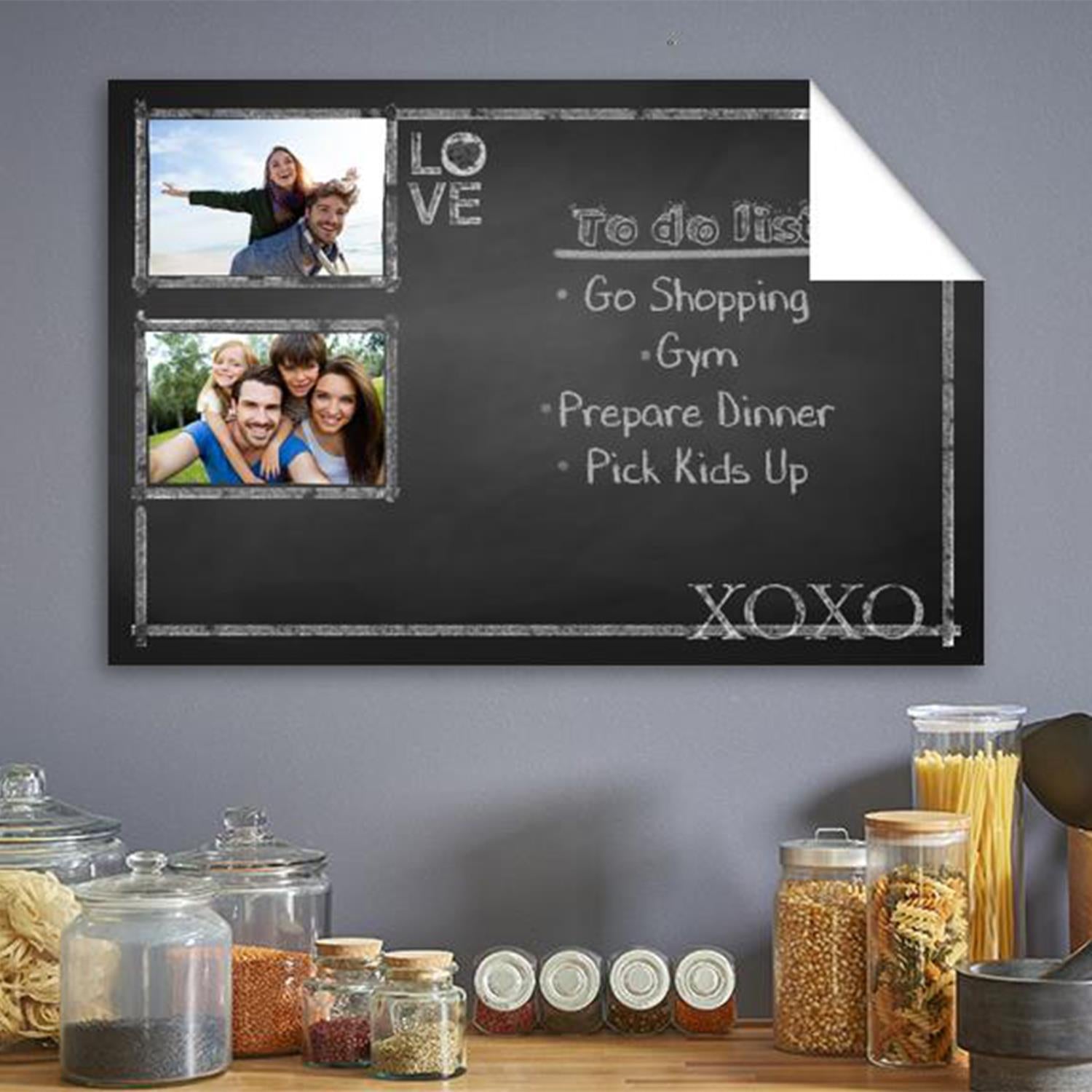 Peel And Stick Memo Black Chalkboard Paper Vinyl, 12" X 18"