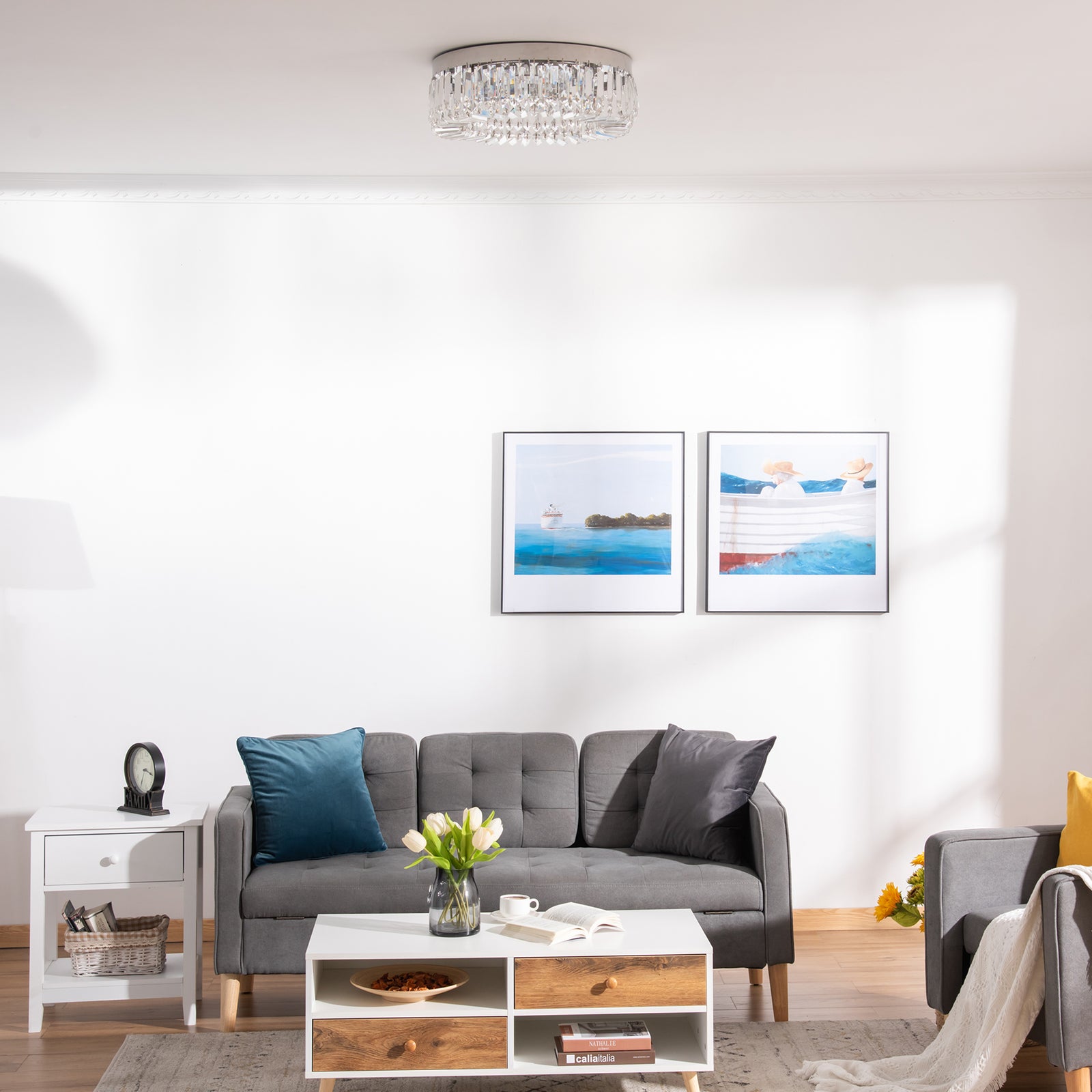 Crystal Ceiling Light Modern Chandeliers For Living Room