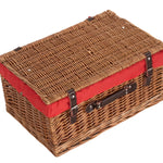 Wicker Double Steamed 51cm Picnic Basket | Red