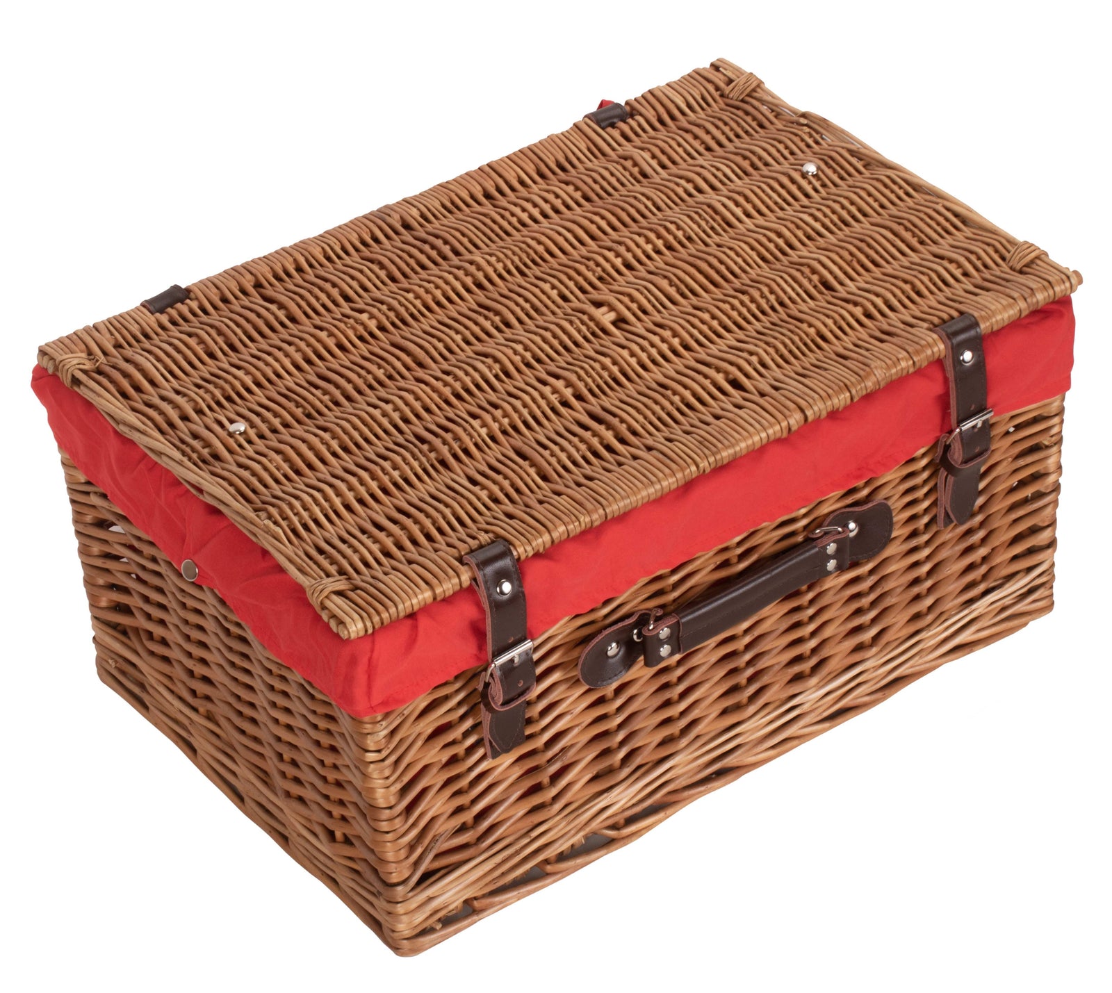 Wicker Double Steamed 51cm Picnic Basket | Red