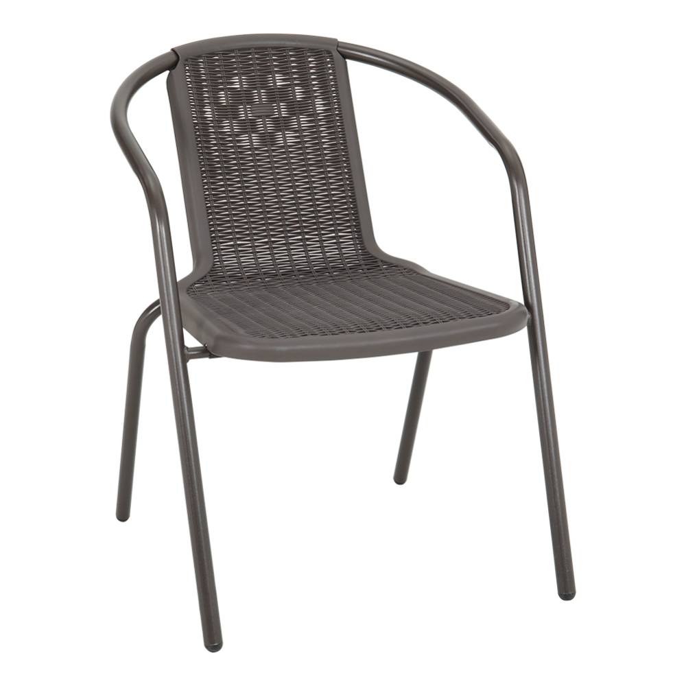 Set Of 4 Or 6 Pe Rattan Stacking Garden Chairs Outdoor Patio Seating | Set-of-4 | Brown