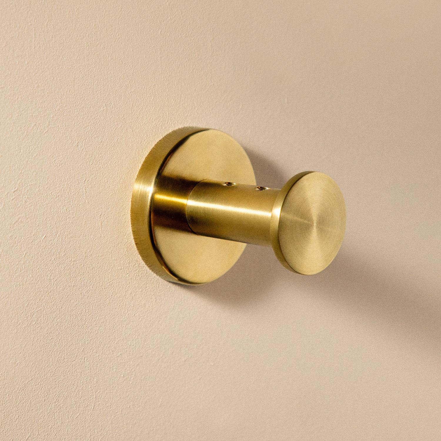 Towel Hook, Robe Hook, Coat Hook Brushed Gold Pvd Architect S+ Collection
