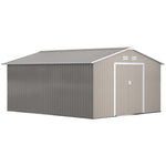 Garden Shed Storage Unit With Locking Door Floor Foundation | Large | Light Slate Gray