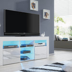 Pulse Tv Unit 145cm With Led Lights | White