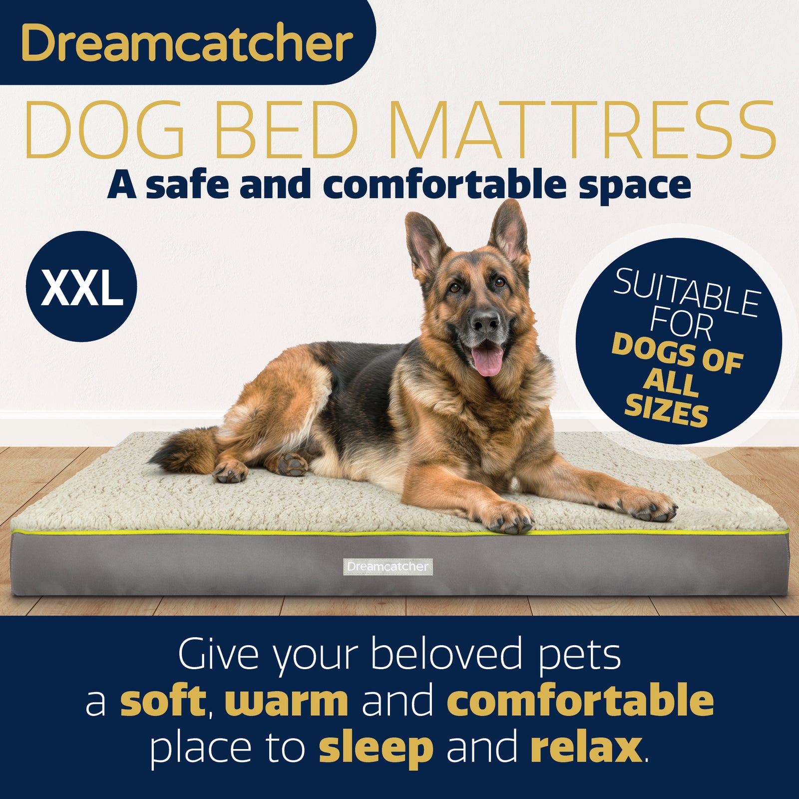 Grey Small To Xxl Dog Beds Orthopaedic Extra Large Flat Crate Pet Mattress, Removable Washable Cover | 137cm | Grey