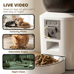PawHut Automatic 4l Cat Feeder With Camera, 2.4g Wifi, Smart App Control