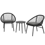 3 Piece Garden Furniture Set W/ 2 Armchairs & 1 Coffee Table