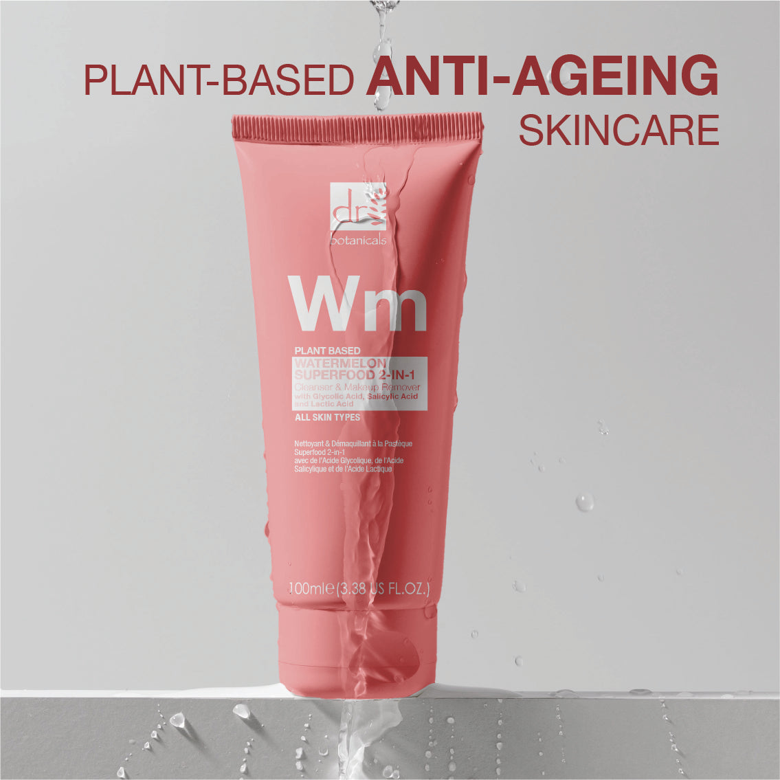 Watermelon Glycolic, Salicylic & Lactic Acid Cleanser 100ml