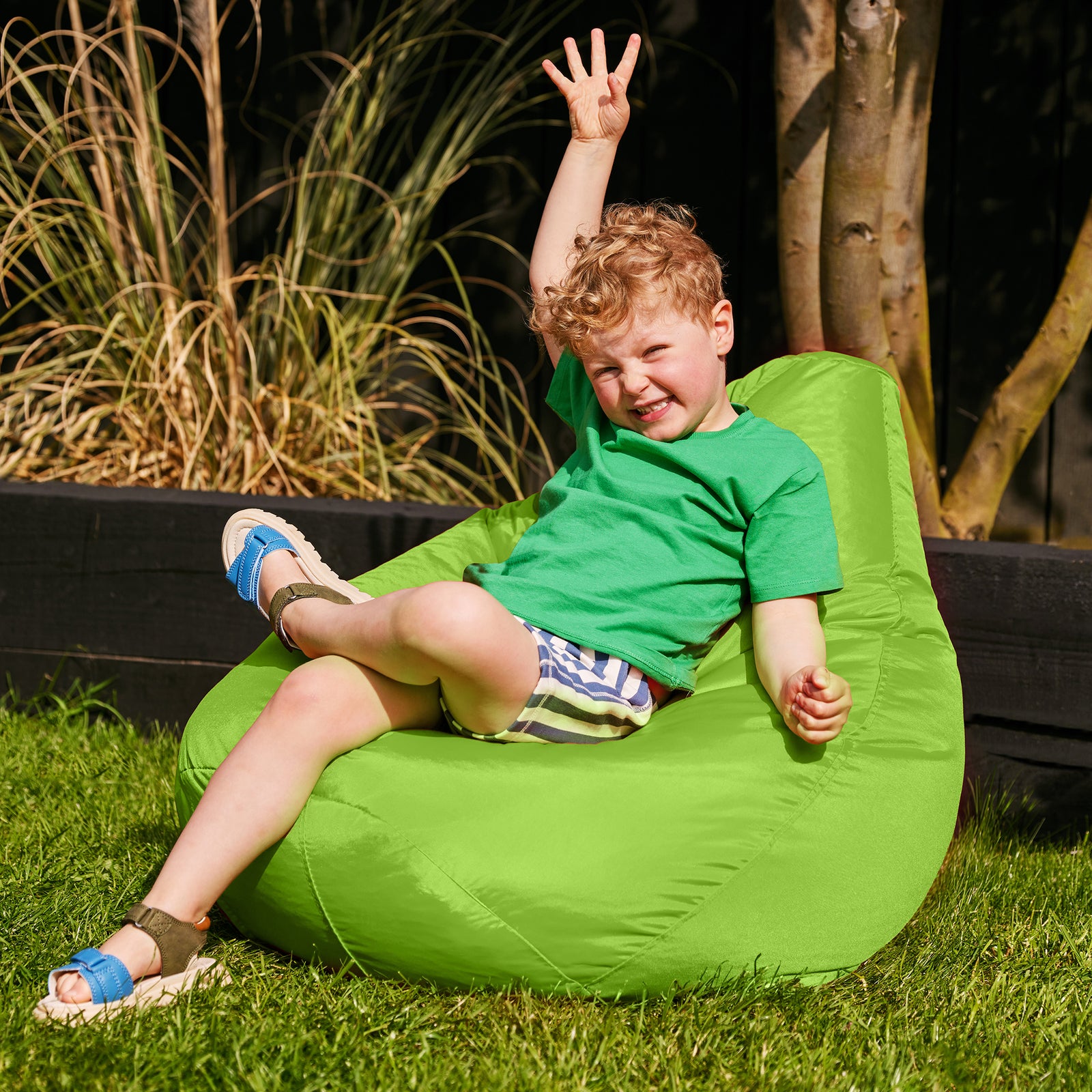 Kids High Back Bean Bag Chair | Lime