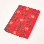 Red Reindeer 100% Cotton Christmas Tablecloth | 178 x 305cm | Red