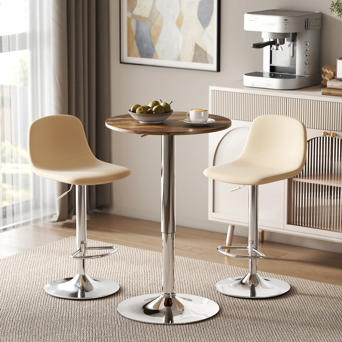 HOMCOM Round Bar Table, Swivel Bistro Table With Adjustable Height