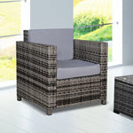 Patio Rattan Wicker Furniture Single Cube Chair Sofa Outdoor | Gray