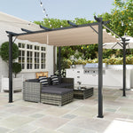 3x3(m) Pergola Gazebo Sun Shade Shelter Aluminium Garden | Brown