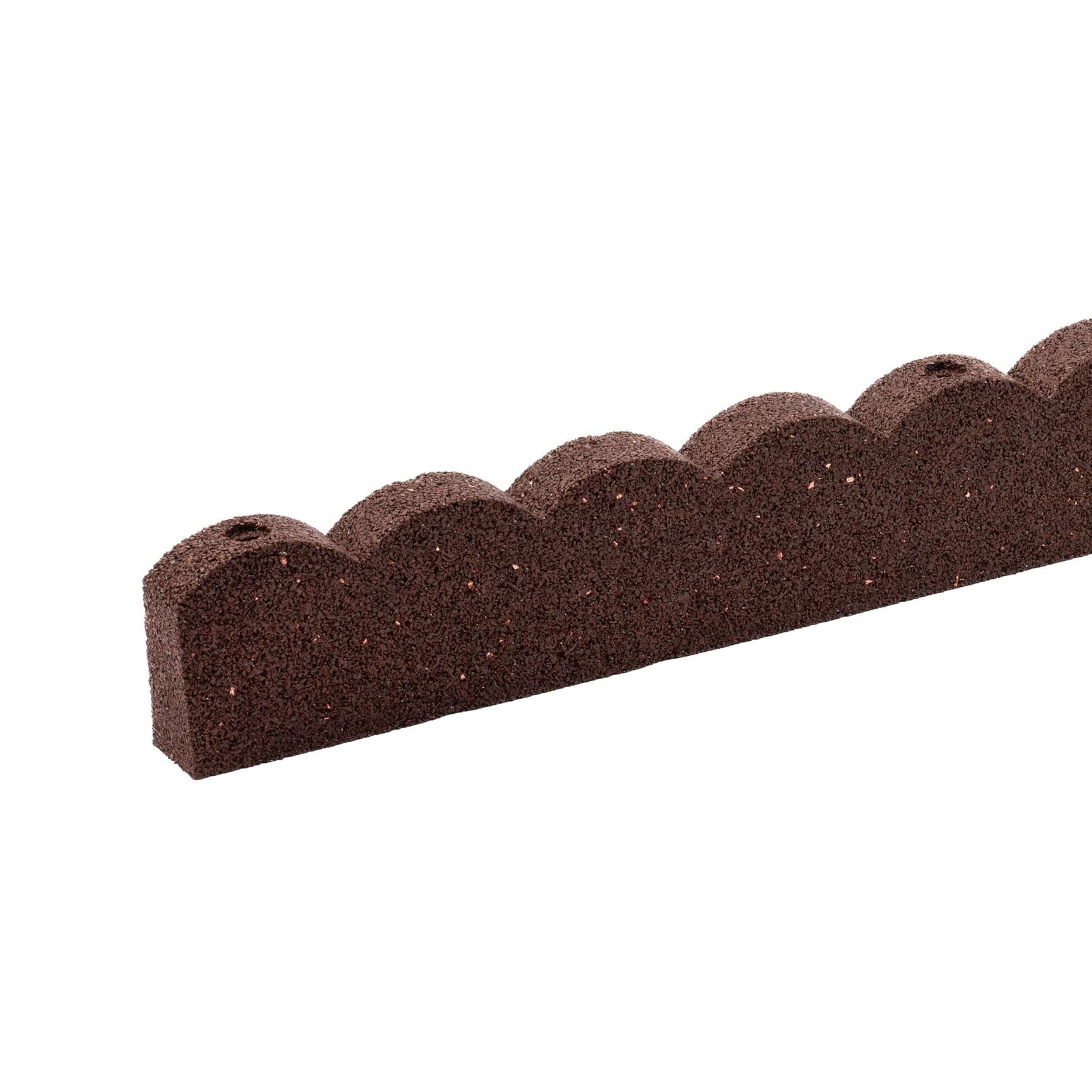 Recycled Rubber Scallop Garden Edging Border 1.2m | Set of 20 | Brown