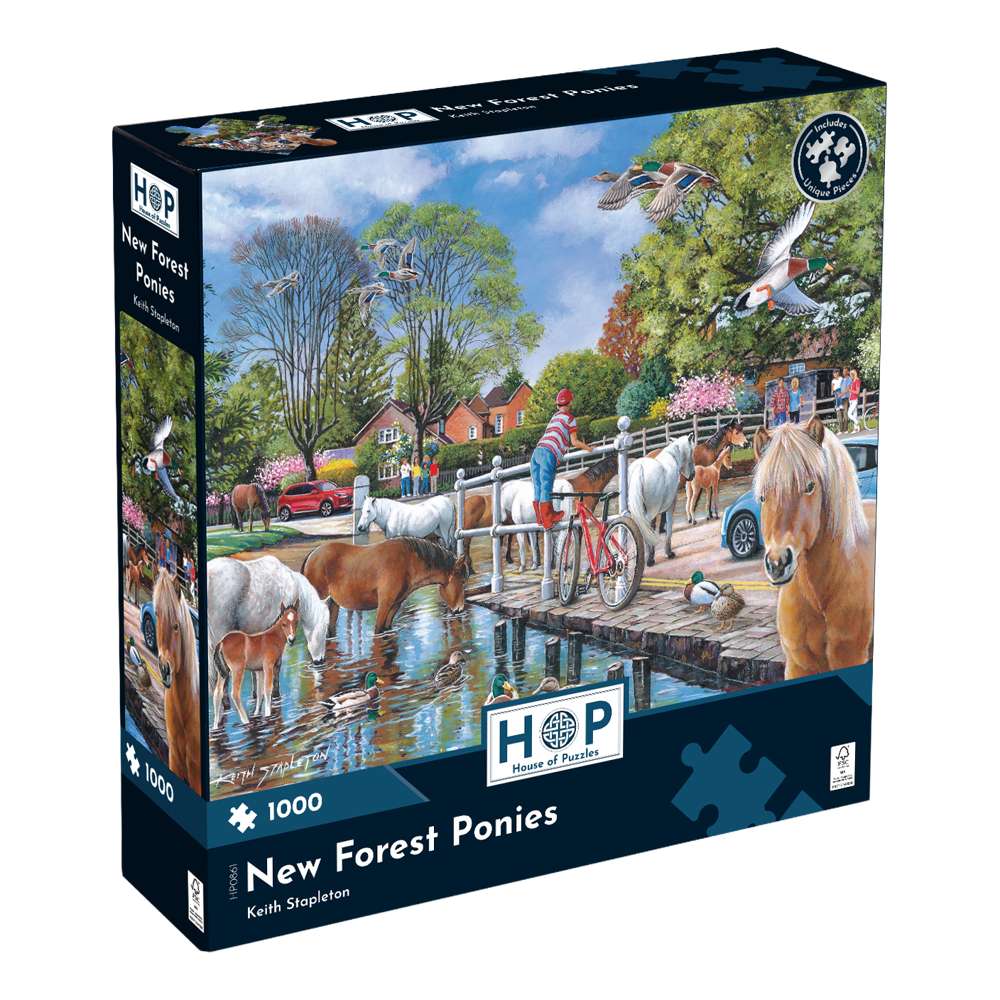 The House of Puzzles New Forest Ponies 1000 Piece Jigsaw Puzzle