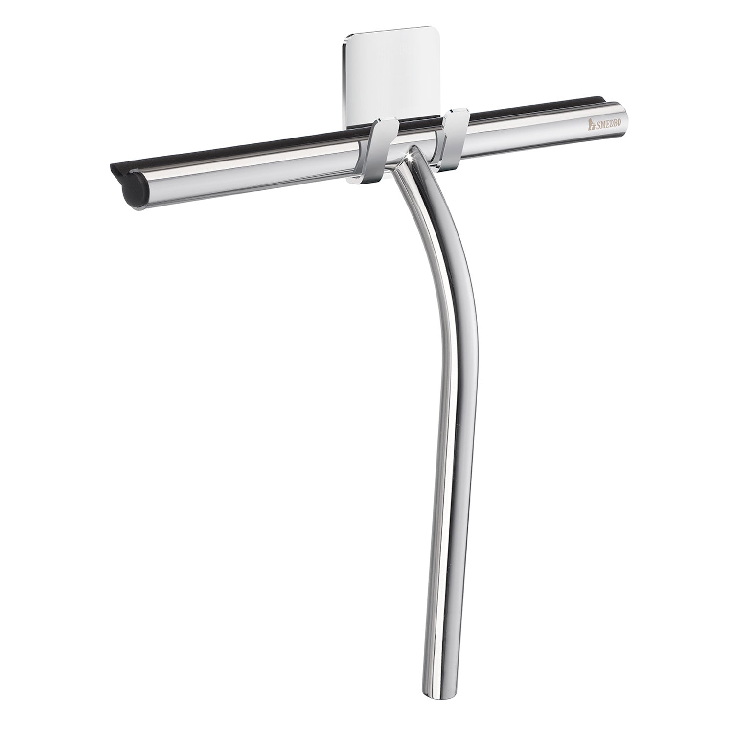 Stainless Steel Shower Squeegee With Self-adhesive Hook | Chromed Stainless Steel