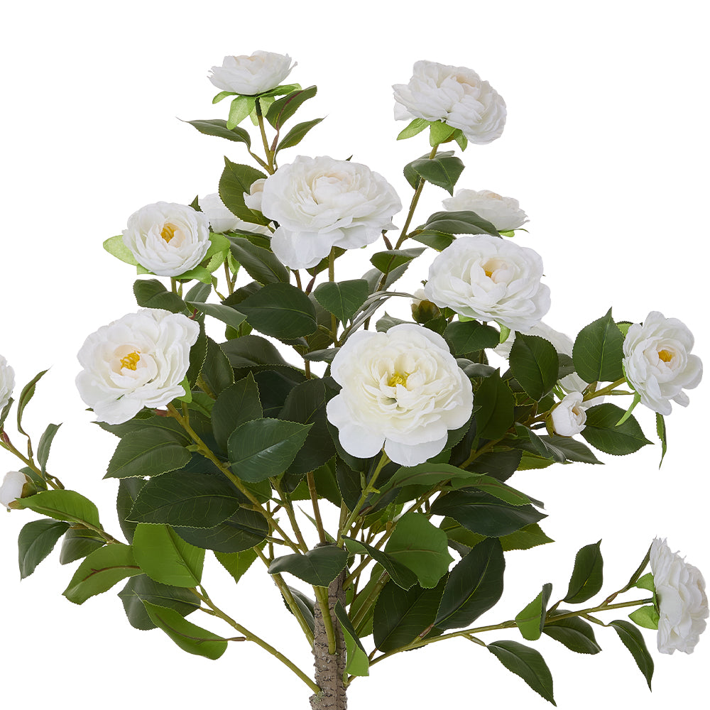 110cm H Artificial Camellia Tree Potted Plant Home Decoration | White