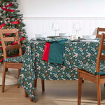 Festive Forest 100% Cotton Green Christmas Tablecloth | 137 x 178cm | Green