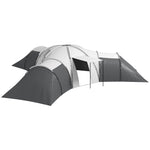 Outsunny Large Tunnel Tent W/ 3 Bedroom, Living Area And Porch