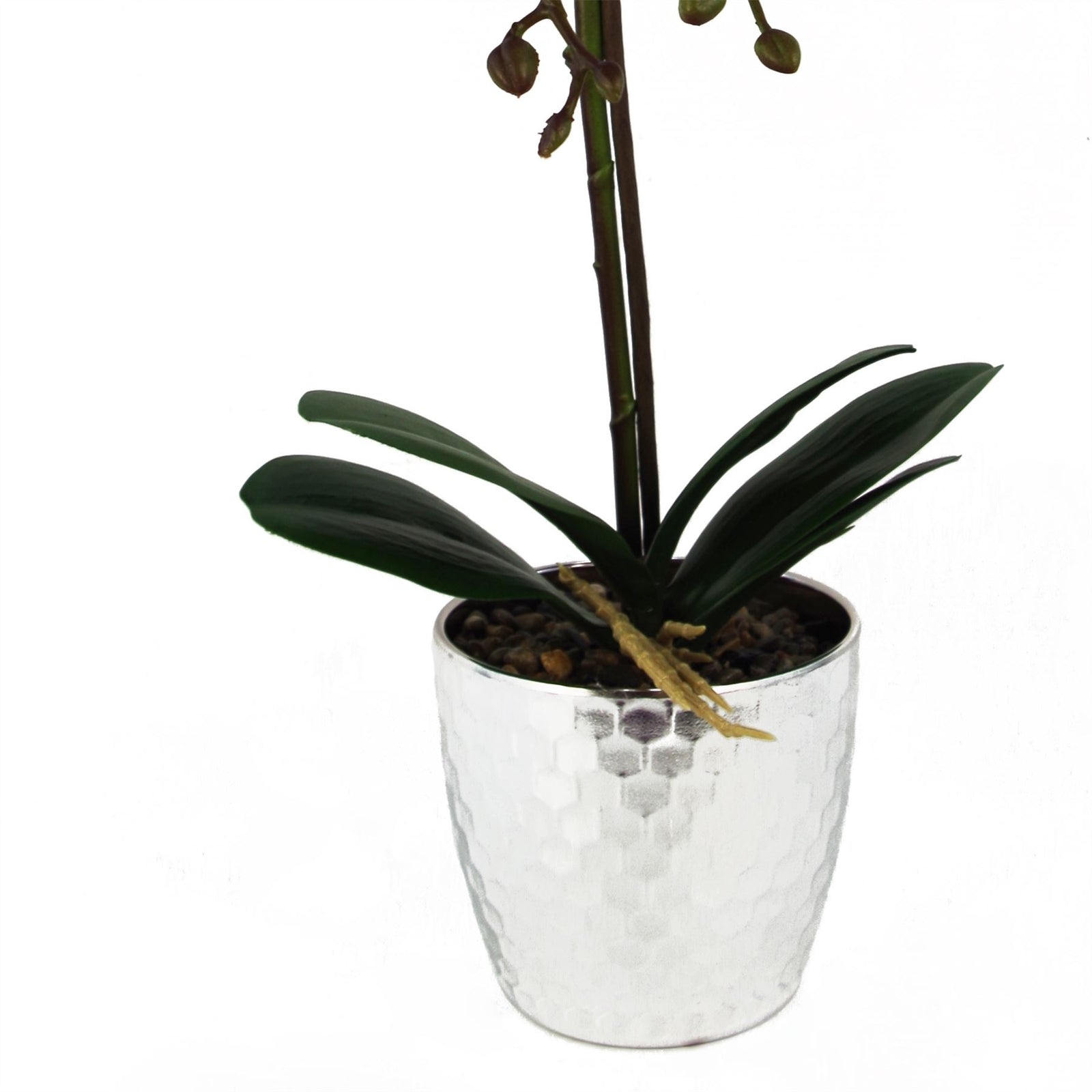 Artificial 50cm Phalaenopsis Orchid Light Pink Silver
