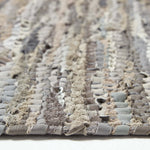 Denver Leather Woven Rug | 120cm x 180cm | Grey