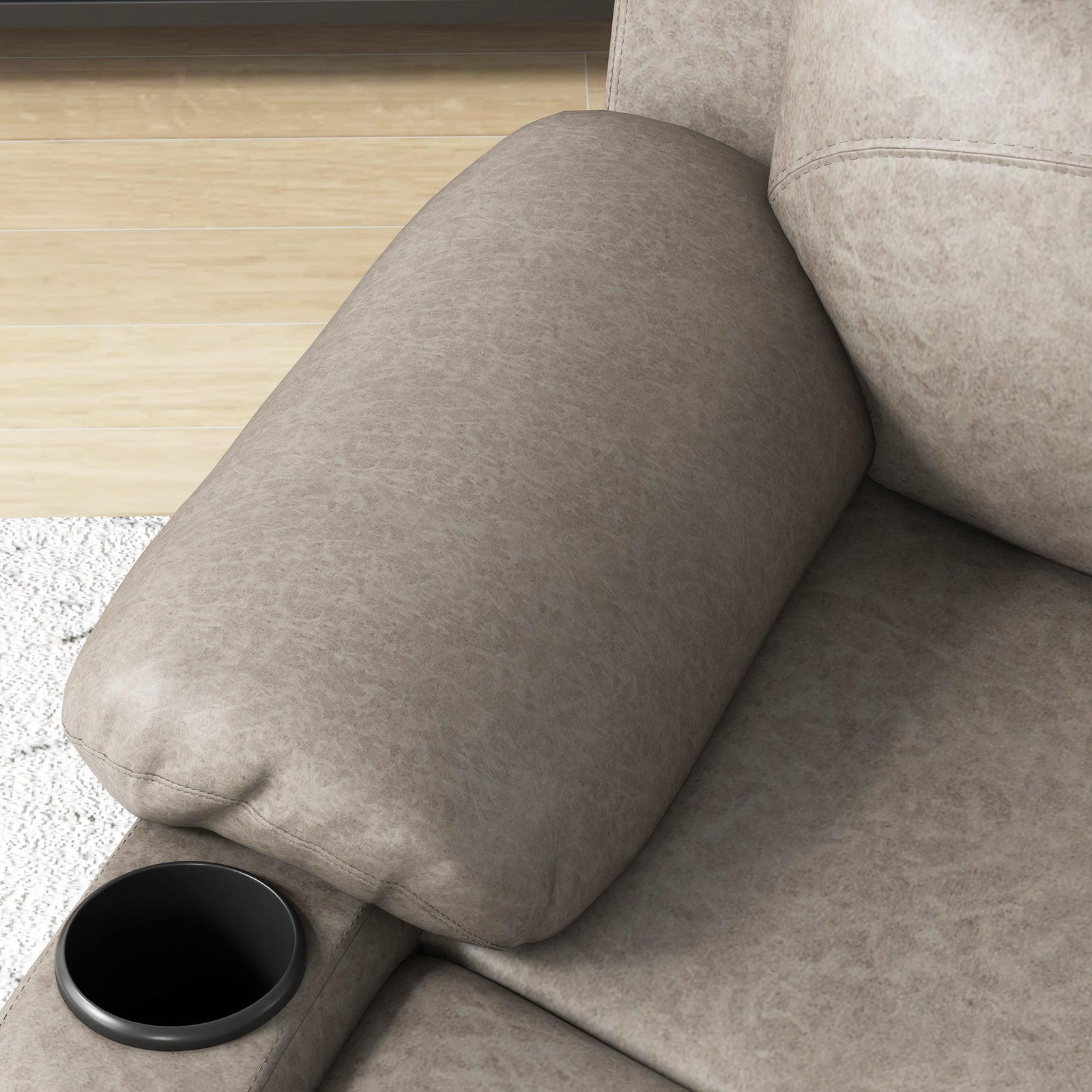 Recliner Armchair W/ Cup Holder For Living Room | One Size | Brown