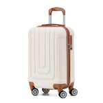 55x35x20cm Cabin Carry Bag Hard Shell Suitcase 100+ Airline Approved | Cabin | Cream