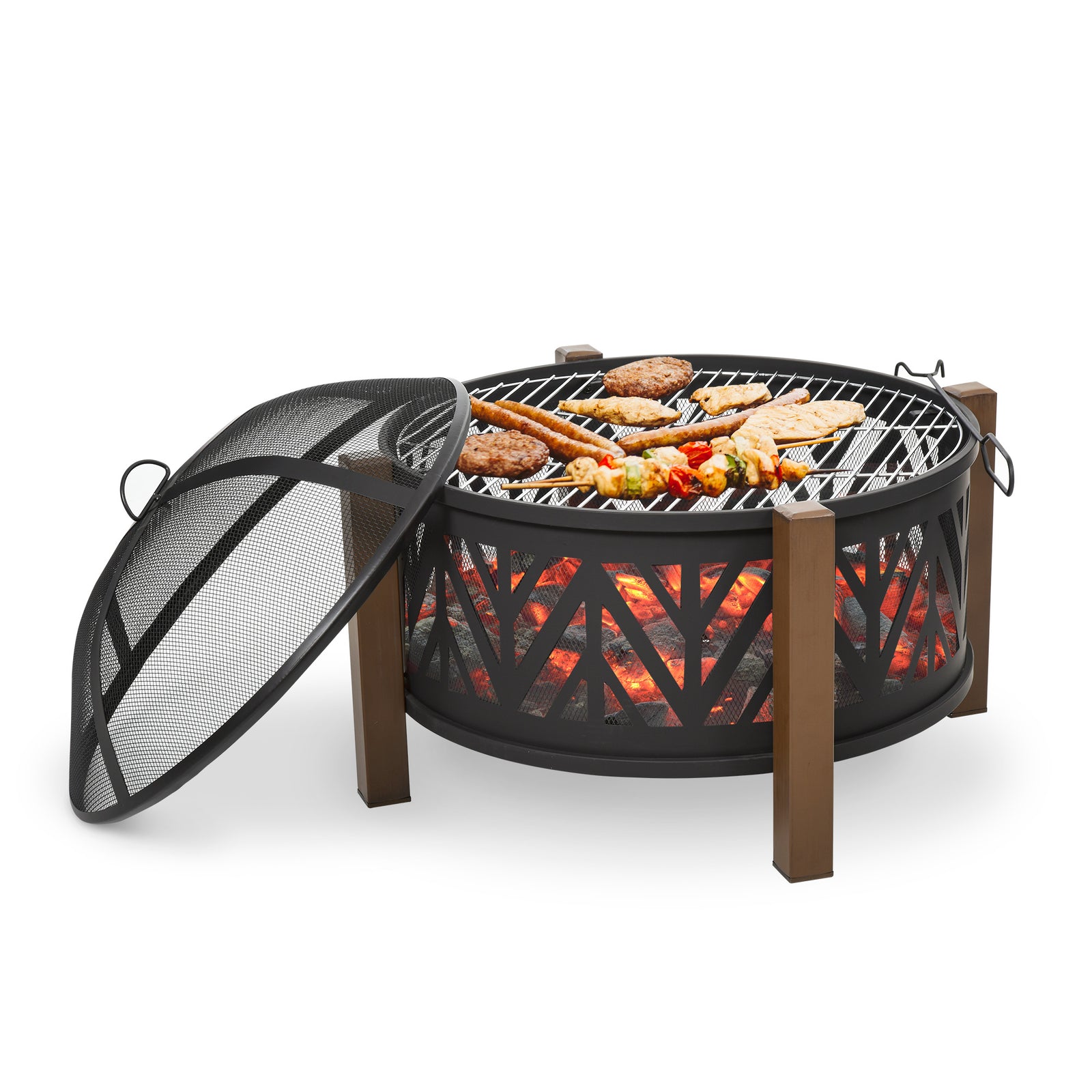 Outsunny 78cm Outdoor Fire Pit & Bbq Garden Heater