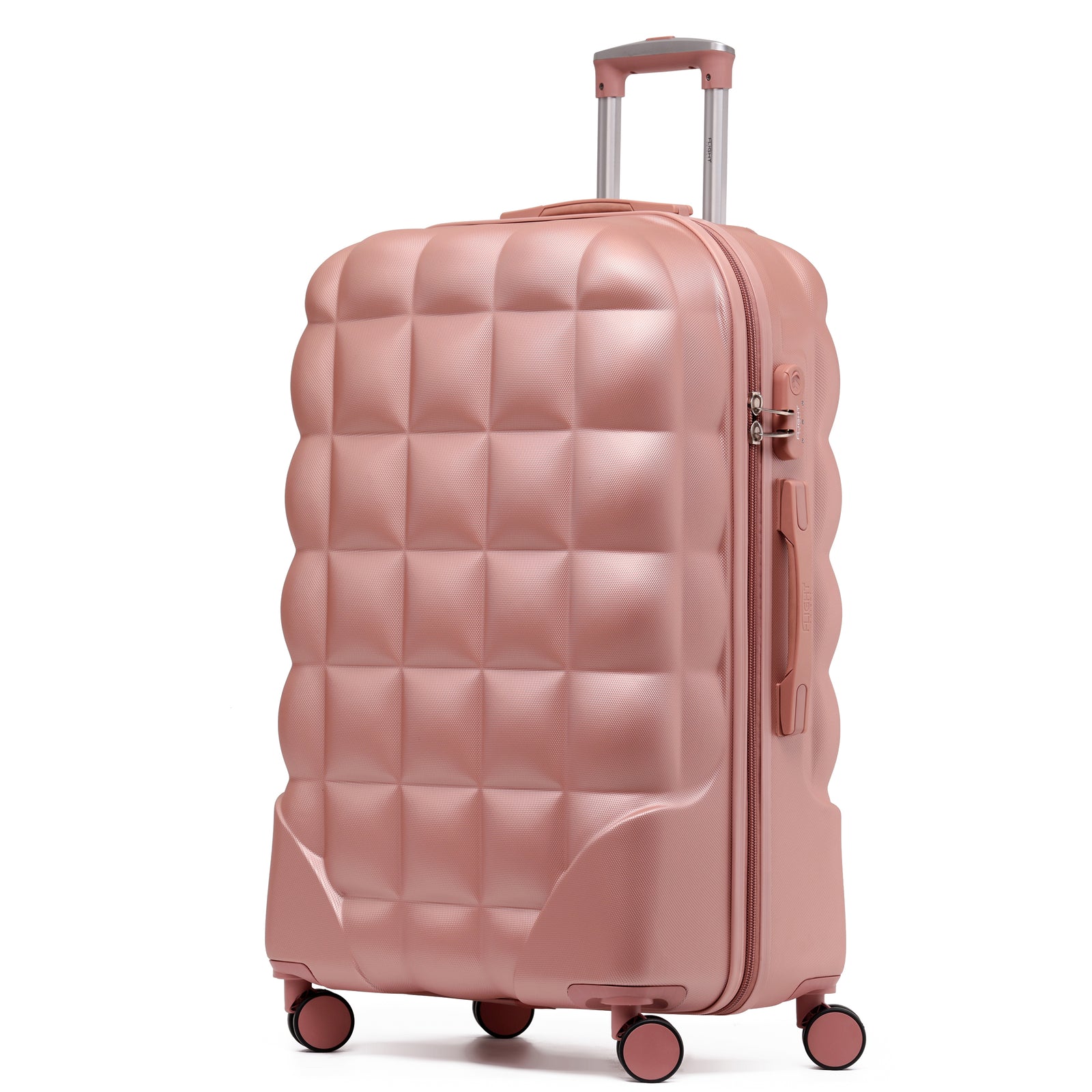 Large 29" Hard Shell Bubble Design Check-in Suitcase Hold Luggage Bag 20kg+ | Large | Rose Gold