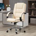 Pu Leather High Back Executive Chair | Beige
