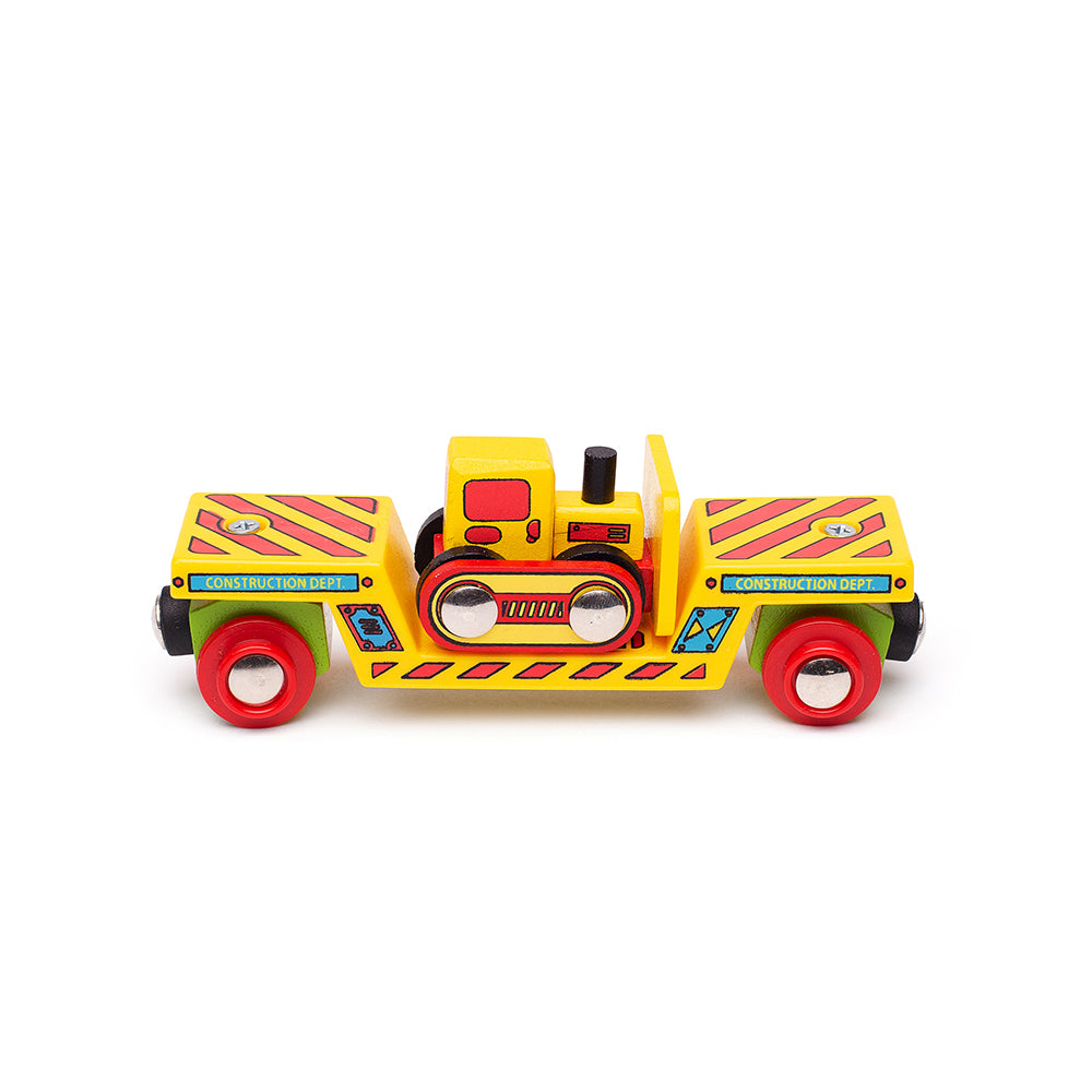 Bulldozer Low Loader for Wooden Train Set
