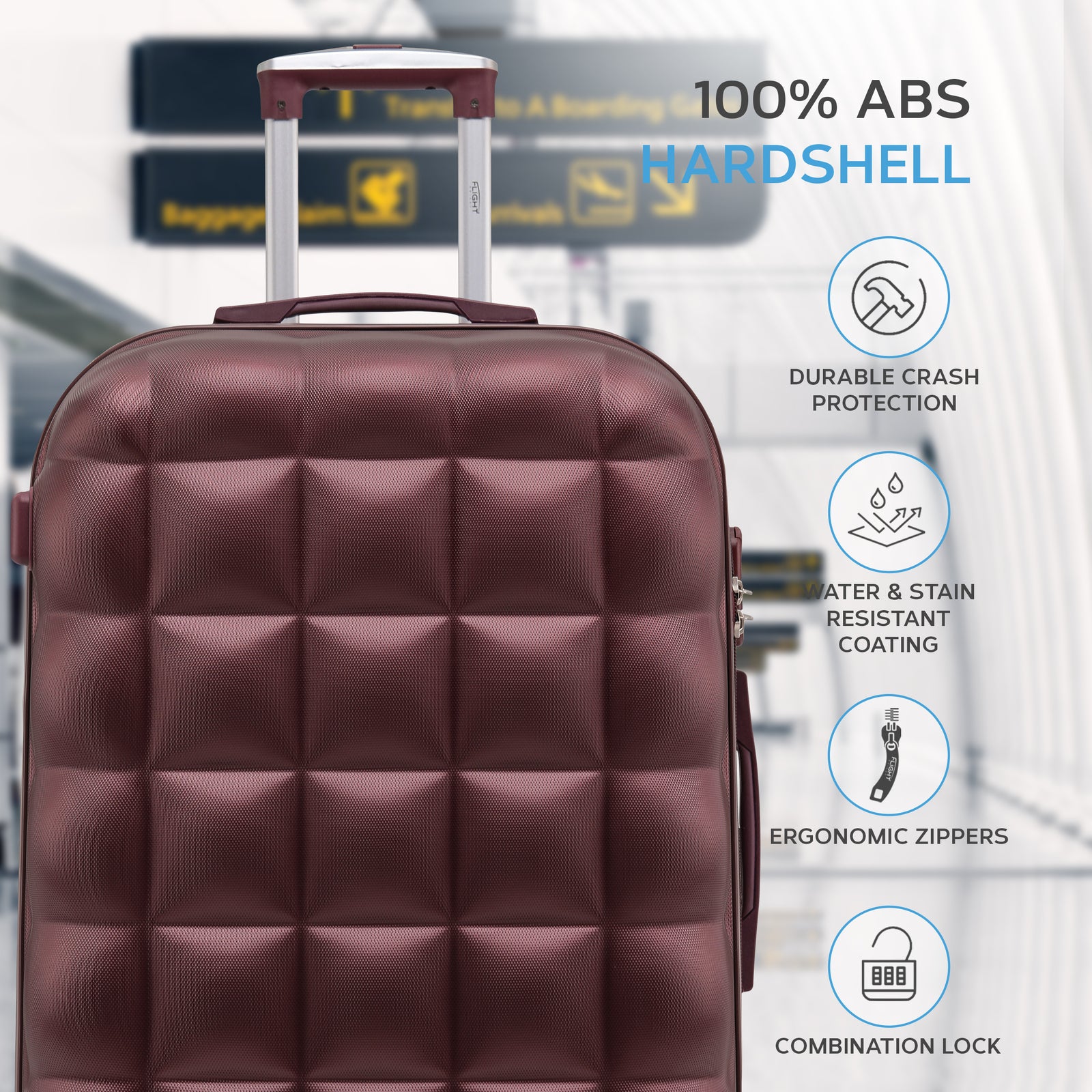 Large 29" Hard Shell Bubble Design Check-in Suitcase Hold Luggage Bag 20kg+ | Large | Burgundy