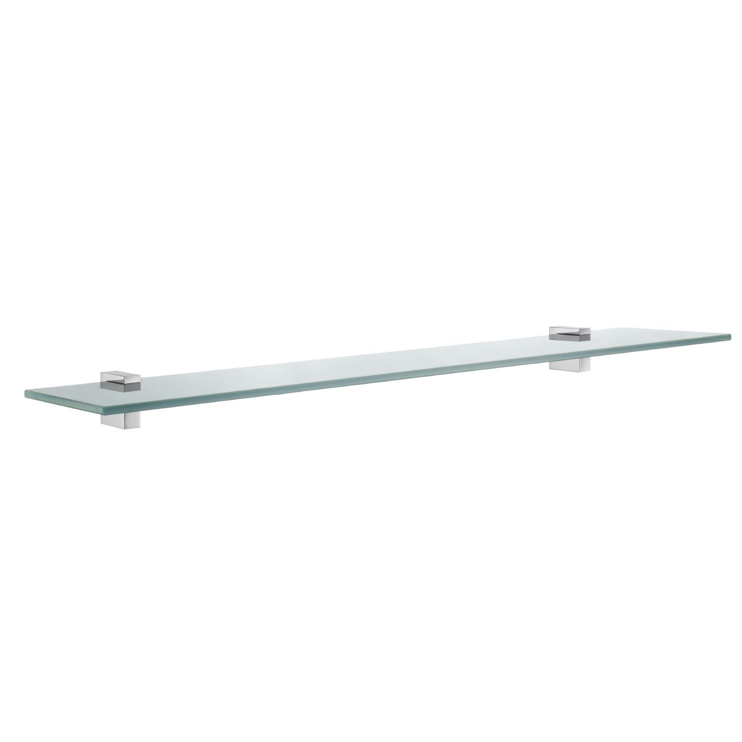 Bathroom Glass Shelf /w Polished Chrome Wall Mount Brackets | Polished Chrome