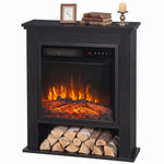 Freestanding Electric Fireplace Suite, 25" 1800w, Open Shelf | White