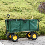 Heavy Duty 4 Wheel Garden Trolley Cart Dump Truck