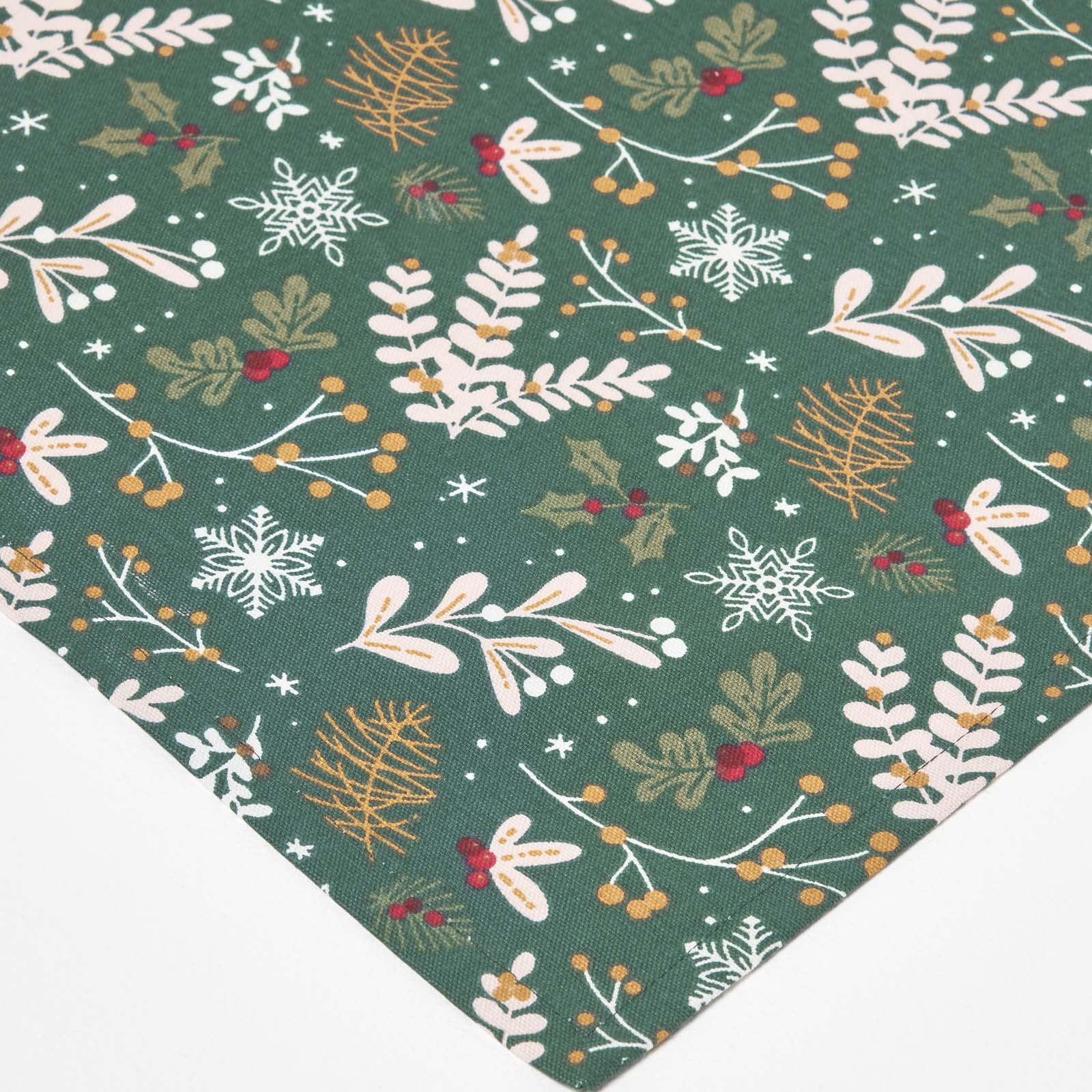 Festive Forest Green Christmas Napkins, Set Of 4