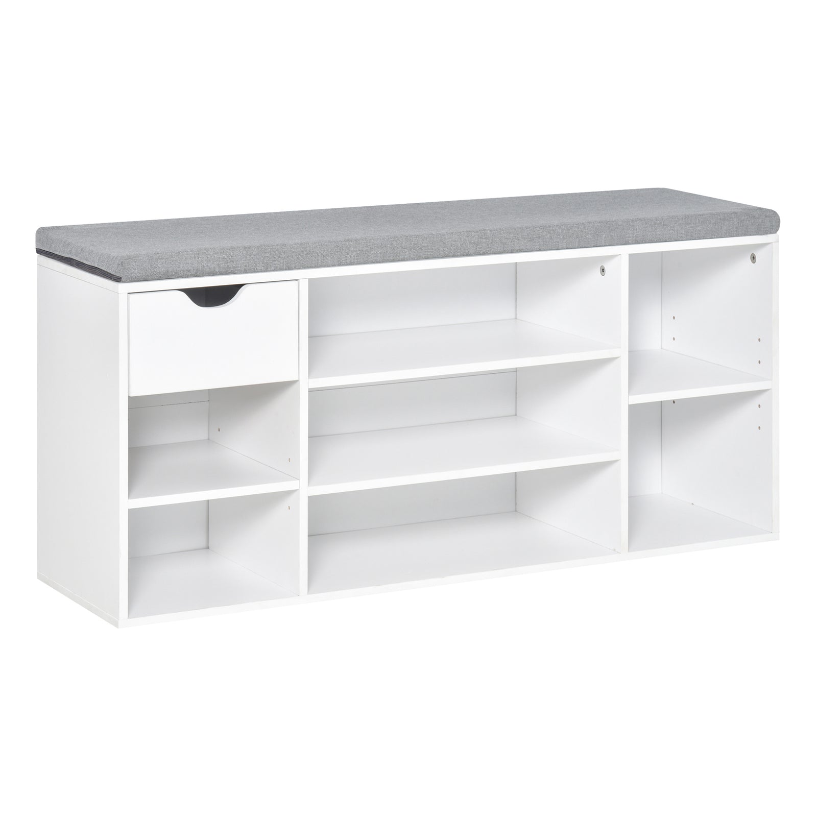 Shoe Storage Cabinet Bench W/ Cushion Adjustable Shelves