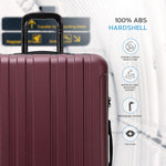 Large 30" Hard Shell Check In Suitcase 8 Spinner Wheels Hold Luggage | Large | Burgundy