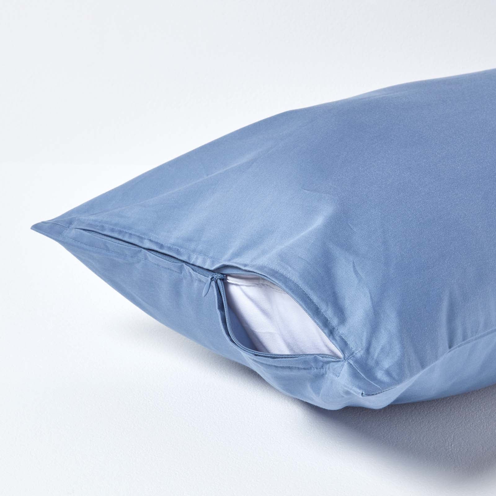 European Size Egyptian Cotton Pillowcase 1000 Tc | 40 x 80cm | Airforce Blue