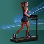 1.85hp Foldable Electric Treadmill Fitness Safety Lock Led