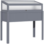 Raised Garden Bed 2-in-1 Wood Cold Frame | Gray