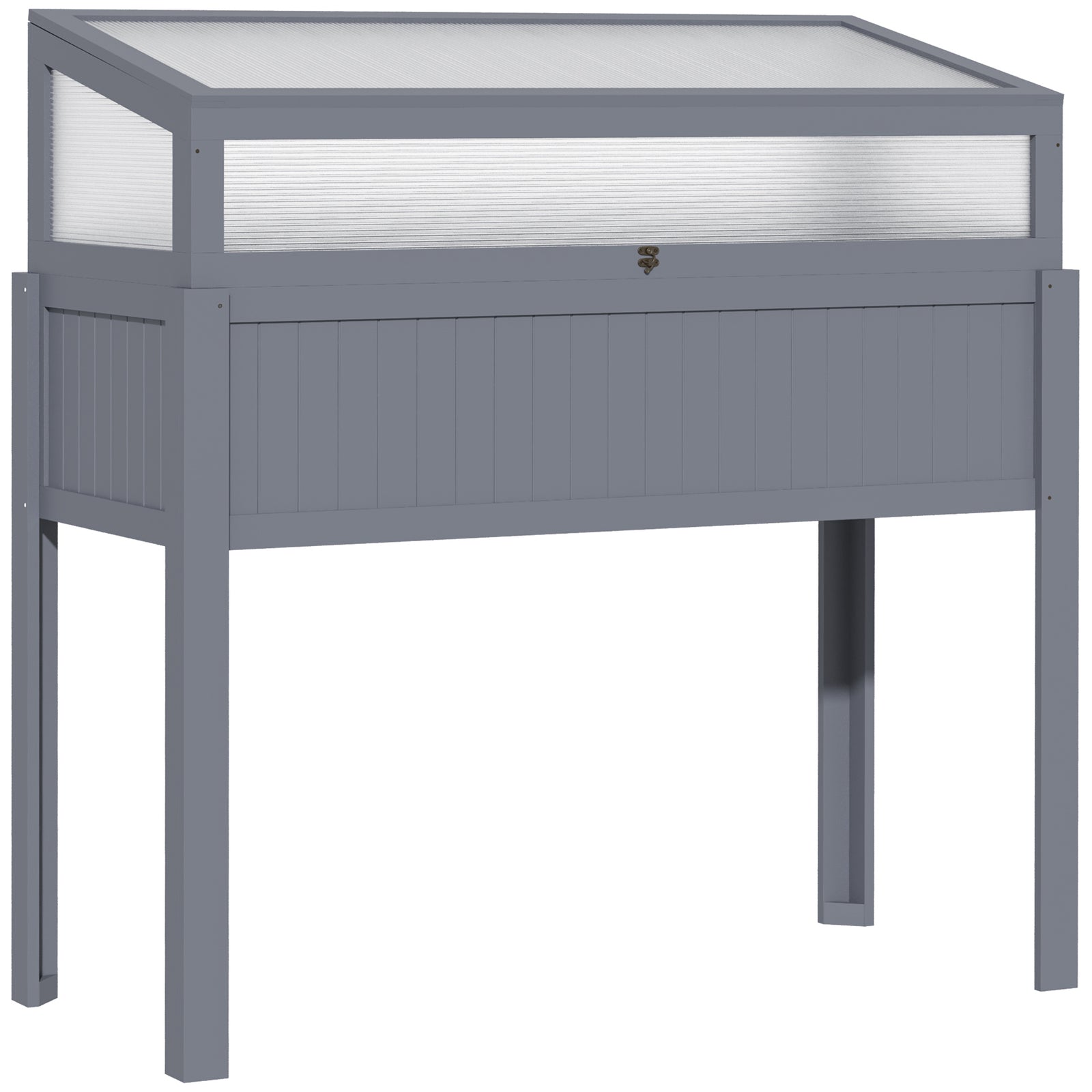 Raised Garden Bed 2-in-1 Wood Cold Frame | Gray
