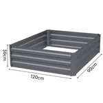 Galvanized Steel Raised Garden Bed Planter Box | Large | Grey