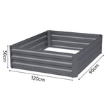 Galvanized Steel Raised Garden Bed Planter Box | Large | Grey